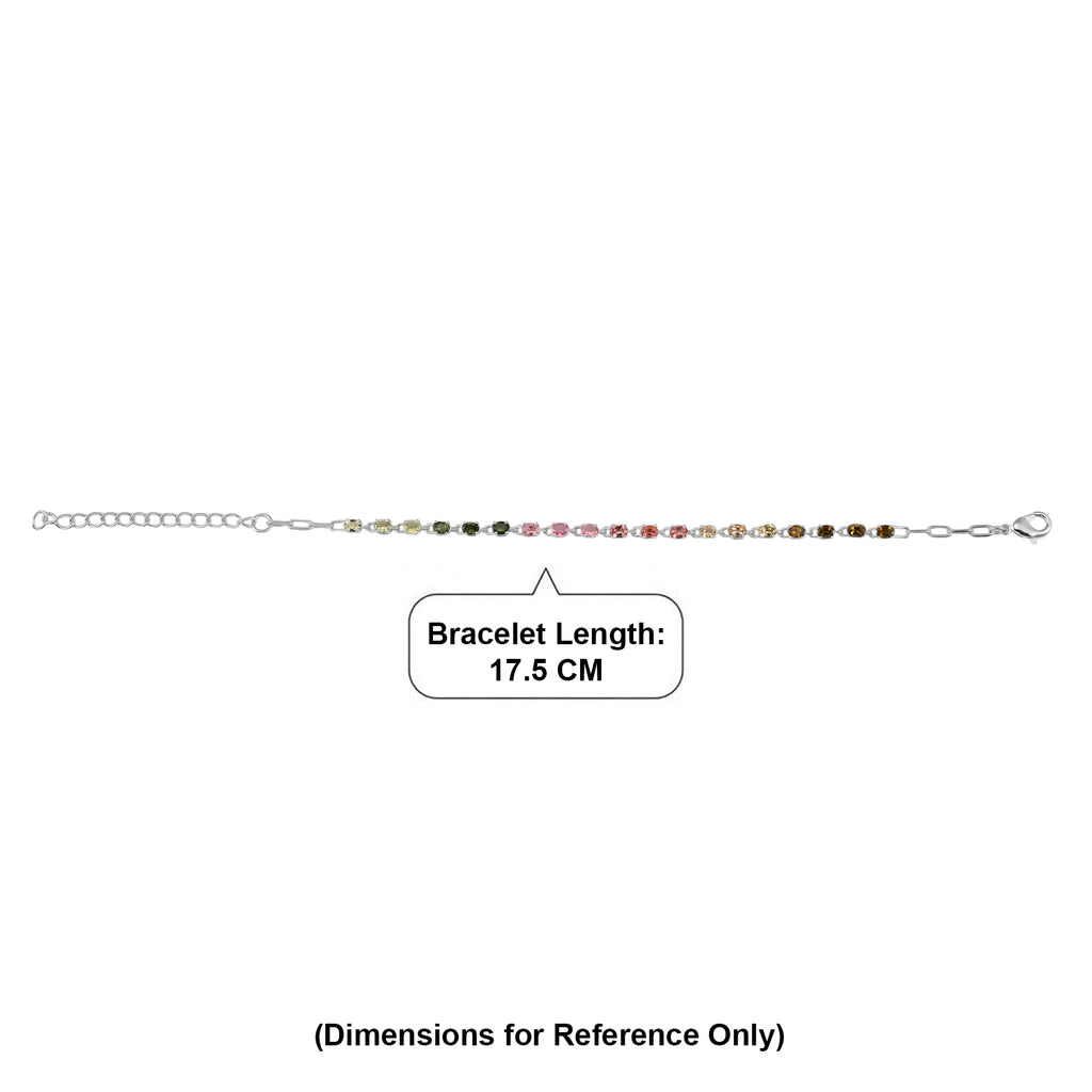 JCK Vegas Close Out - Multi-TourmalineTennis Bracelet (Size - 7+2 Ext) with Lobster Clasp 3.25 Ct._8500700_4