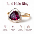 The Tony Diniz Collection - 9K Yellow Gold AAAA Natural Radiant Ember Garnet (2.07 Ct) & Natural White Diamond Trillion Cut Halo Ring 2.30 Ct._8500909_5