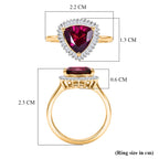 The Tony Diniz Collection - 9K Yellow Gold AAAA Natural Radiant Ember Garnet (2.07 Ct) & Natural White Diamond Trillion Cut Halo Ring 2.30 Ct._8500909_7
