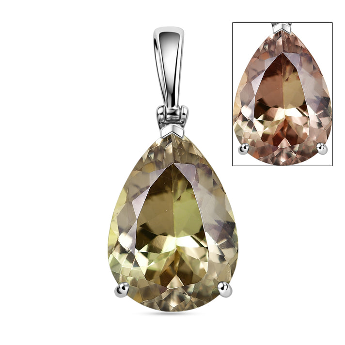 Rhapsody - 950 Platinum AAAA Natural Turkizite Pear Cut Solitaire Pendant 20.00 Ct, Platinum Wt. 5.12 Gms 8500924 1