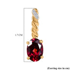 D'Joy Rhodolite Garnet & White Zircon Dangling Push Back Earring in Yellow Gold Plated Sterling Silver 2.03 Ct._8500927_5