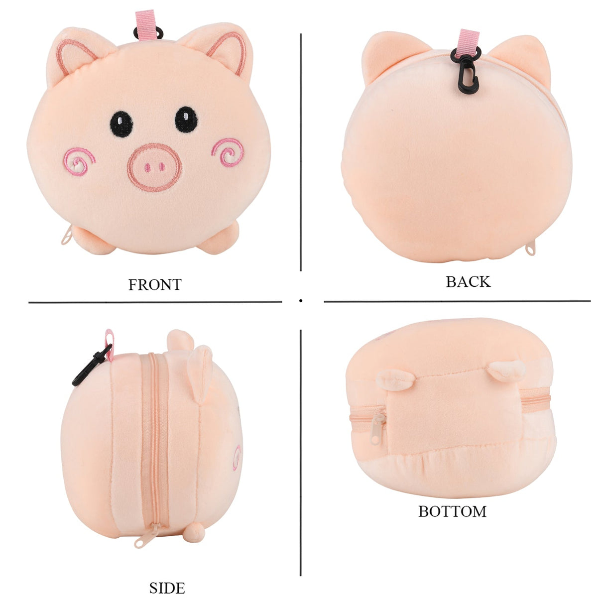 2-in-1 Pig Pattern Eye Mask &amp; Neck Pillow Duo - Peach V32359396 4