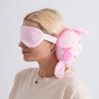 2-in-1 Rabit Pattern Eye Mask & Neck Pillow Duo - Pink_8500989