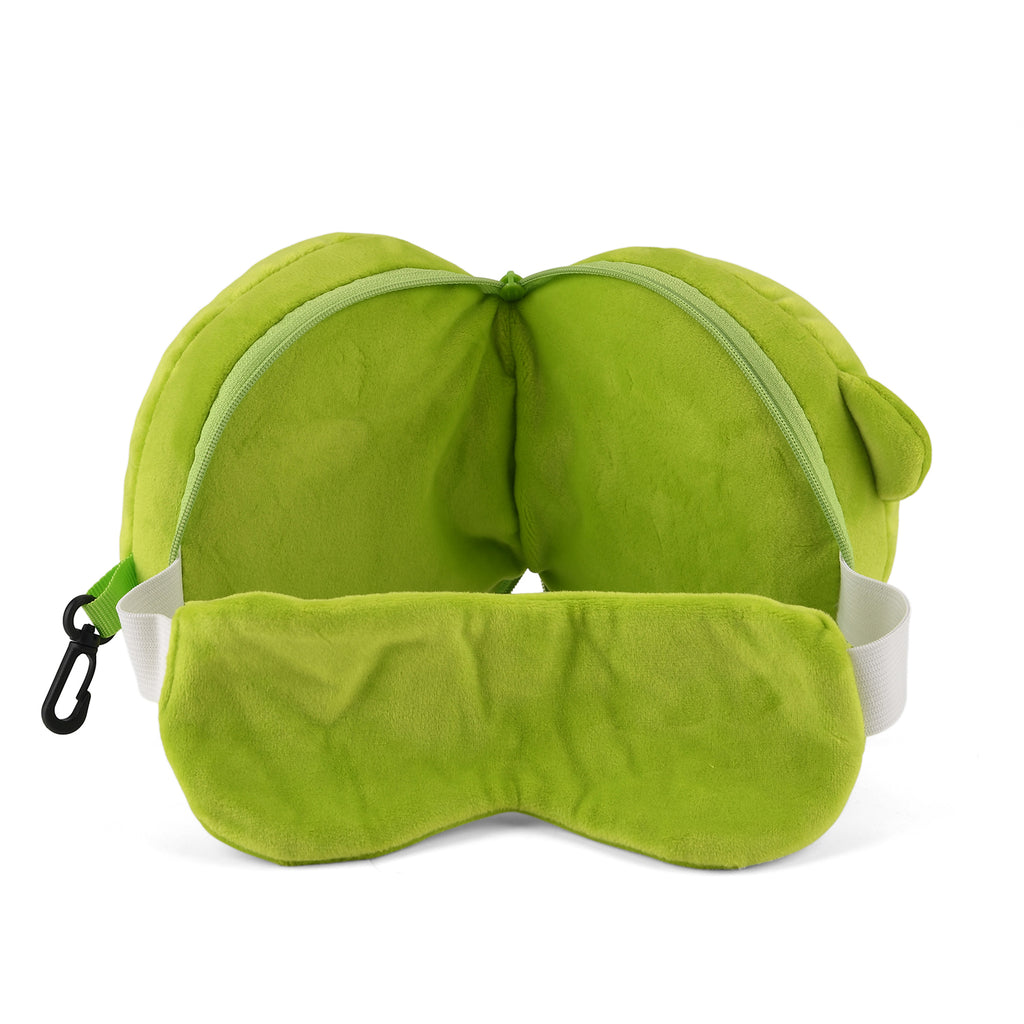 2-in-1 Bif-Eye Monster Pattern Eye Mask & Neck Pillow Duo - Green_8500998_4