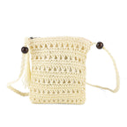 Striped Crochet Messenger Crossbody Bag - Cream_8501204