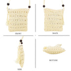 Striped Crochet Messenger Crossbody Bag - Cream_8501204_4