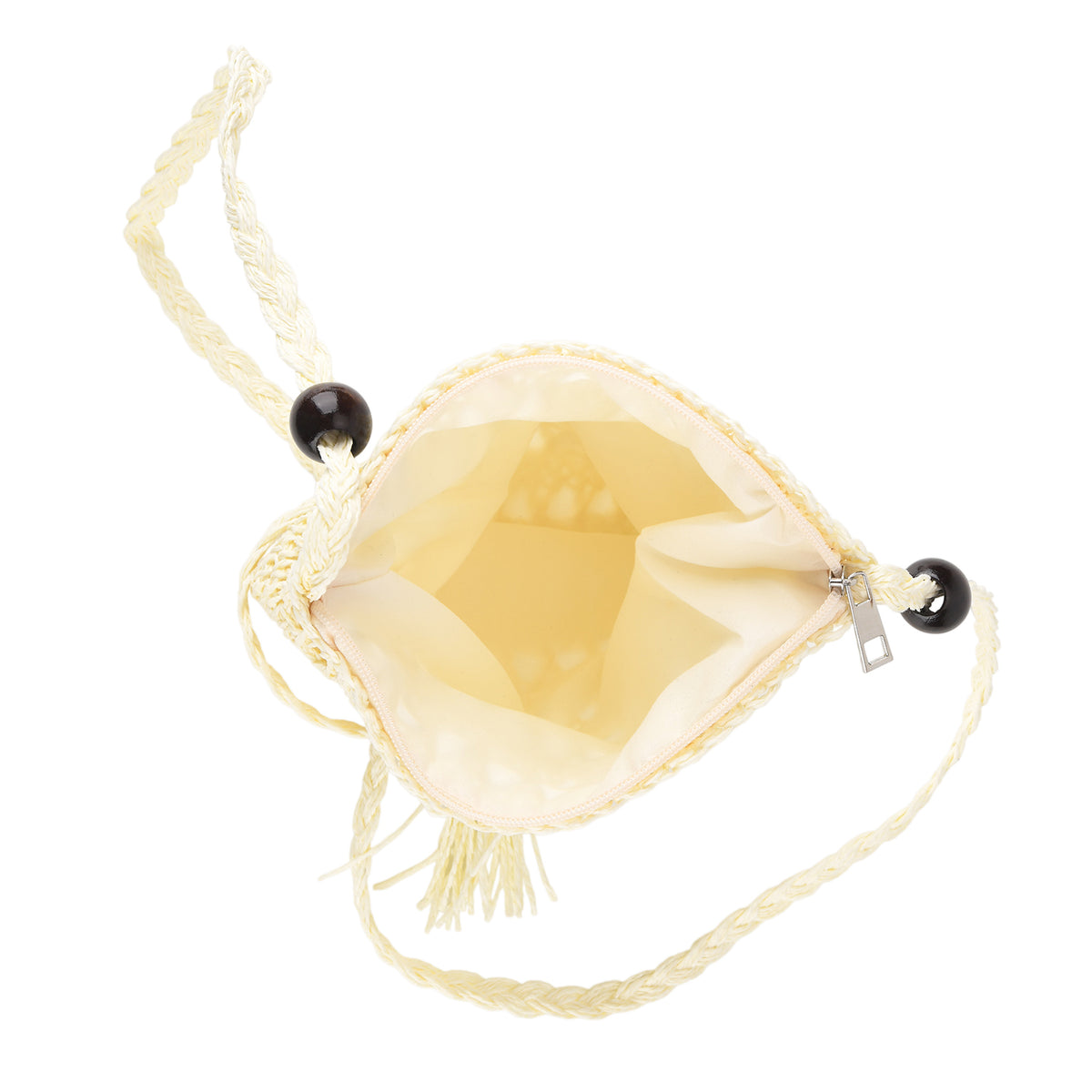 Striped Crochet Messenger Crossbody Bag - Cream V32667776 6