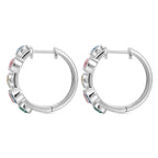The Effervescent Watercolour Diamond Bubble Earrings Set with 2.00cts of Si Clarity Lab Grown Yellow, Pink, White, Green & Blue Diamonds
