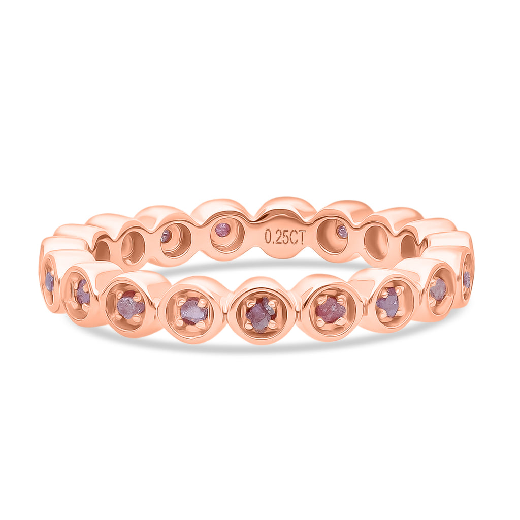 D'Joy Natural Pink Diamond Full Eternity Ring in 18K Vermeil Rose Gold Plated Sterling Silver 0.27 Ct_8501361_4