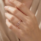 D'Joy Natural Pink Diamond Leaf Vine Ring in 18K Vermeil Rose Gold Plated Sterling Silver_8501402_1
