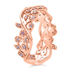 D'Joy Natural Pink Diamond Leaf Vine Ring in 18K Vermeil Rose Gold Plated Sterling Silver_8501402_3