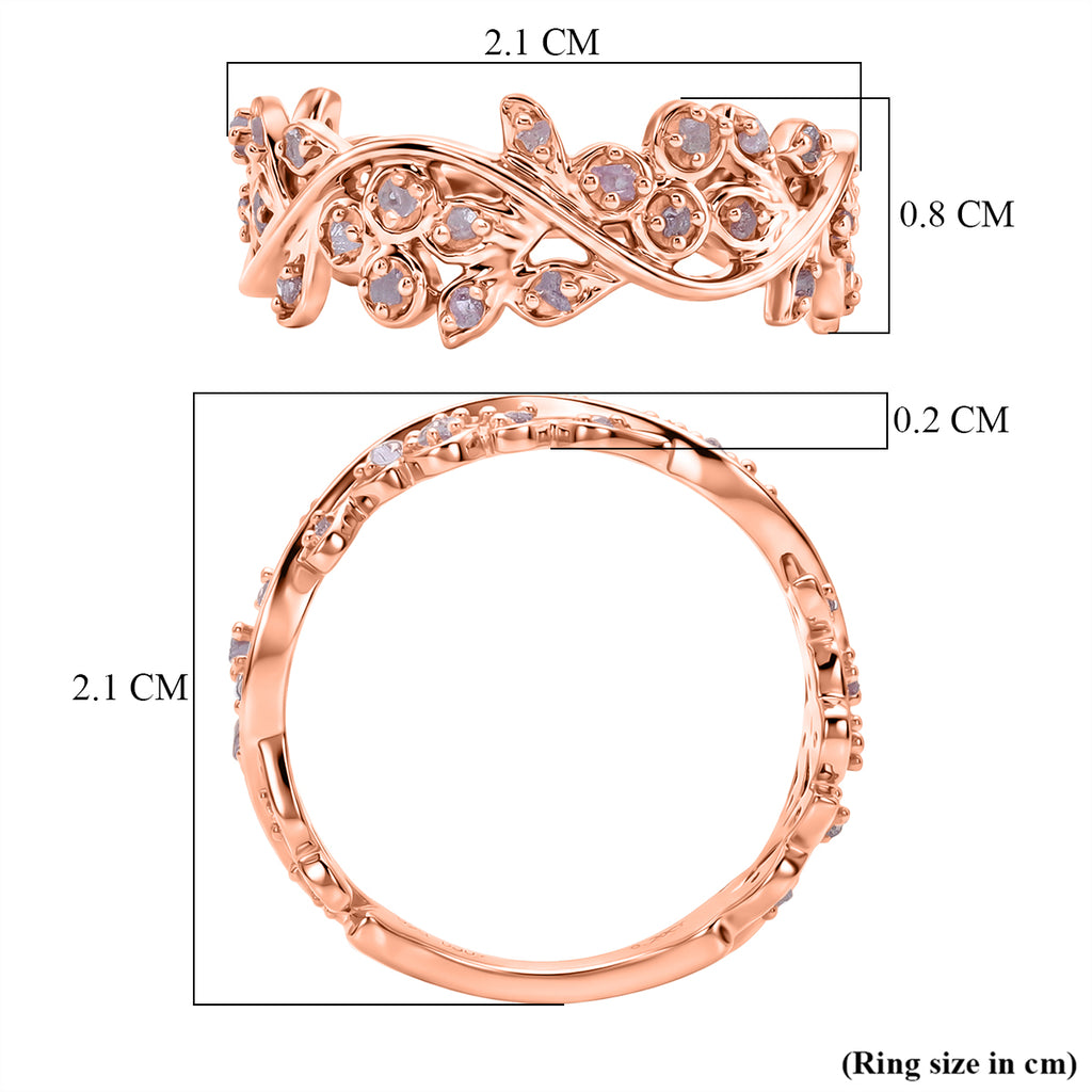 D'Joy Natural Pink Diamond Leaf Vine Ring in 18K Vermeil Rose Gold Plated Sterling Silver_8501402_5