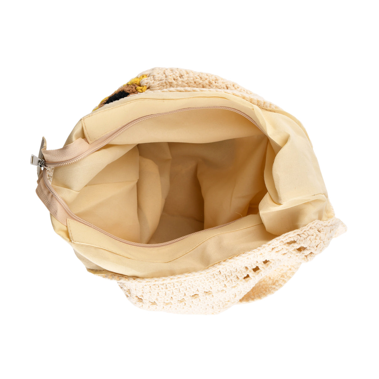 Floral Crochet Slouchy Tote Bag - Cream V32513183 6