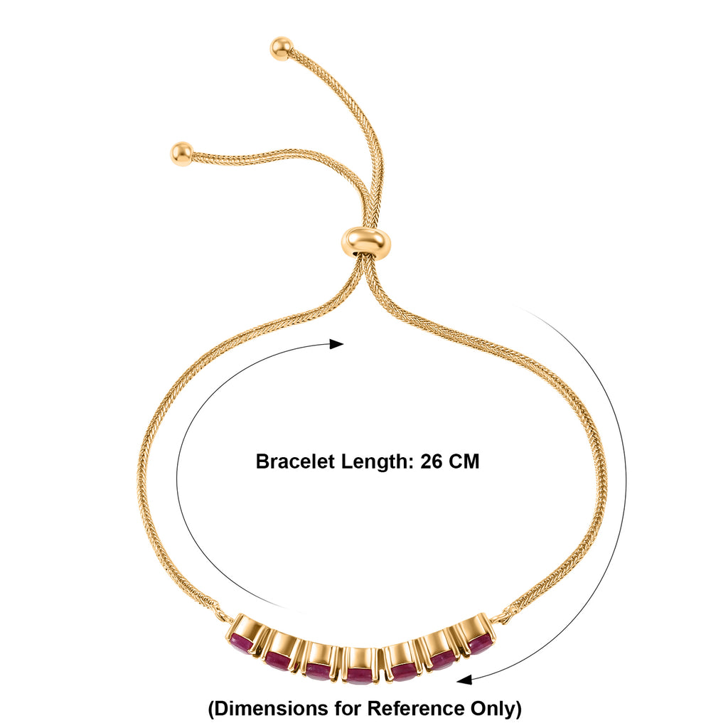 Close Out Deal- African Ruby Linking Adjustable Bracelet (Size - 7 to 10.5) 4.91 Ct._8501505_4