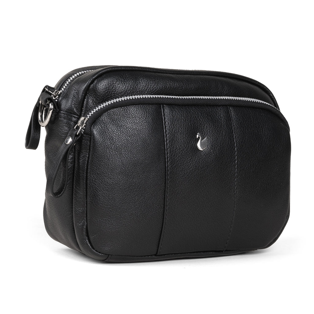 Assots 'Kew' Soft Nappa Genuine Leather Crossbody Bag - Black_8501582_2
