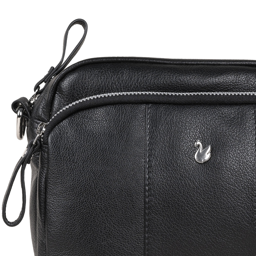 Assots 'Kew' Soft Nappa Genuine Leather Crossbody Bag - Black_8501582_4