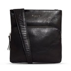 Assots London Canary Black Vintage Leather Sling Crossbody Bag_8501588
