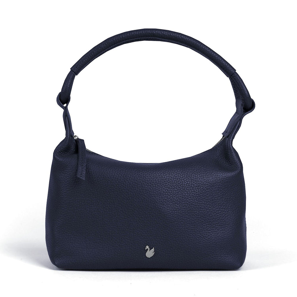 Assots 'City Bag' Soft Pebble Genuine Leather Shoulder Bag - Navy_8501596
