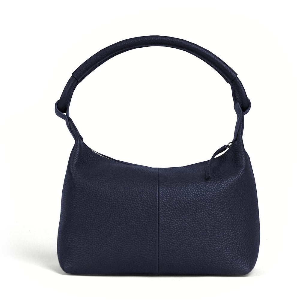 Assots 'City Bag' Soft Pebble Genuine Leather Shoulder Bag - Navy_8501596_4