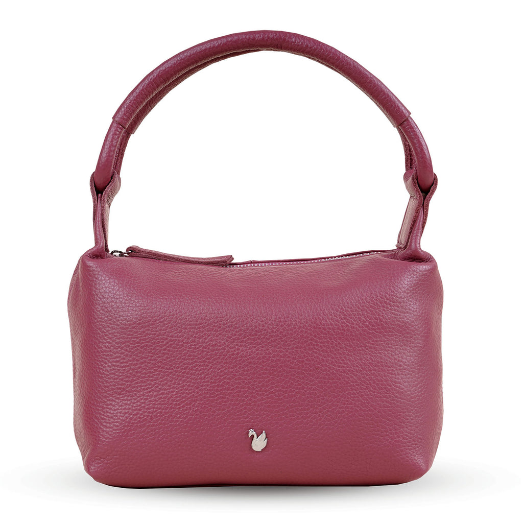 Assots 'City Bag' Soft Pebble Genuine Leather Shoulder Bag - Pink_8501598