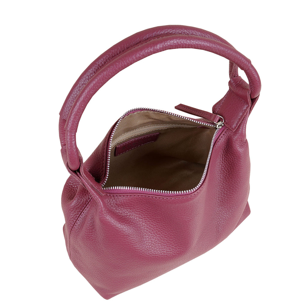 Assots 'City Bag' Soft Pebble Genuine Leather Shoulder Bag - Pink_8501598_2