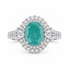 D'Joy Grandidierite, Moissanite Main Stone With Surrounding Stone Ring in Rhodium OverlaySterling Silver, Silver Wt.5.36 Gms  4.300  Ct._8501742