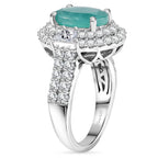 D'Joy Grandidierite, Moissanite Main Stone With Surrounding Stone Ring in Rhodium OverlaySterling Silver, Silver Wt.5.36 Gms  4.300  Ct._8501742_4