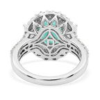 D'Joy Grandidierite, Moissanite Main Stone With Surrounding Stone Ring in Rhodium OverlaySterling Silver, Silver Wt.5.36 Gms  4.300  Ct._8501742_5