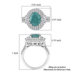 D'Joy Grandidierite, Moissanite Main Stone With Surrounding Stone Ring in Rhodium OverlaySterling Silver, Silver Wt.5.36 Gms  4.300  Ct._8501742_6