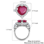 D'Joy Niassa Ruby, Moissanite Main Stone With Side Stone Ring in Rhodium OverlaySterling Silver  9.400  Ct._8501745_5