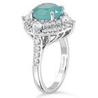 D'Joy Grandidierite, Moissanite Fancy Ring in Rhodium OverlaySterling Silver  4.420  Ct._8501751_3