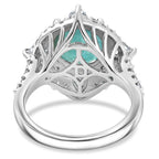 D'Joy Grandidierite, Moissanite Fancy Ring in Rhodium OverlaySterling Silver  4.420  Ct._8501751_4