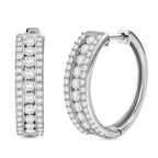 Luxuriant - Lab Grown Diamond (SI/G-H) Full Hoop Earring in Rhodium Overlay Sterling Silver 1.85 Ct._8501761