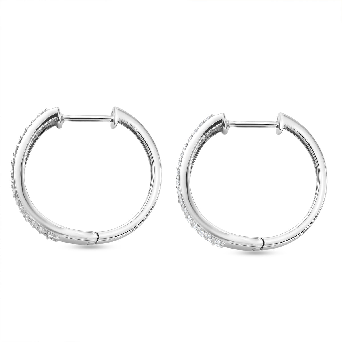 Luxuriant - Lab Grown Diamond (SI-G-H) Full Hoop Earring in Rhodium Overlay Sterling Silver 1.85 Ct. 8501761 4