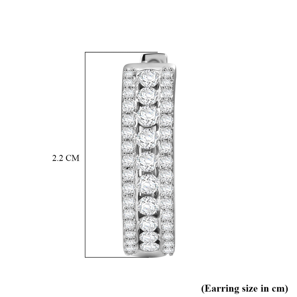 Luxuriant - Lab Grown Diamond (SI/G-H) Full Hoop Earring in Rhodium Overlay Sterling Silver 1.85 Ct._8501761_4