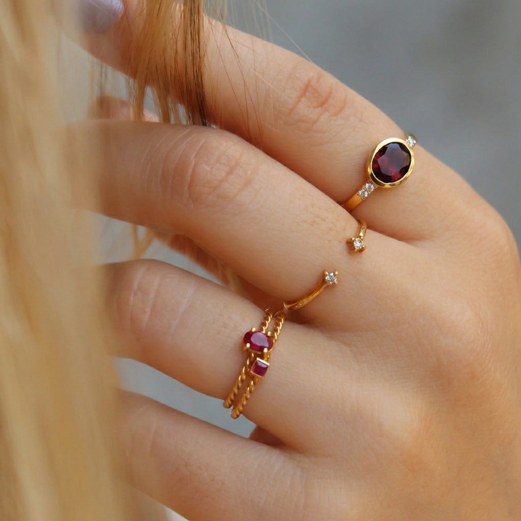 D'Joy Rhodolite Garnet & White Zircon Ring in Yellow Gold Plated Sterling Silver 2.34 Ct._8501762_2