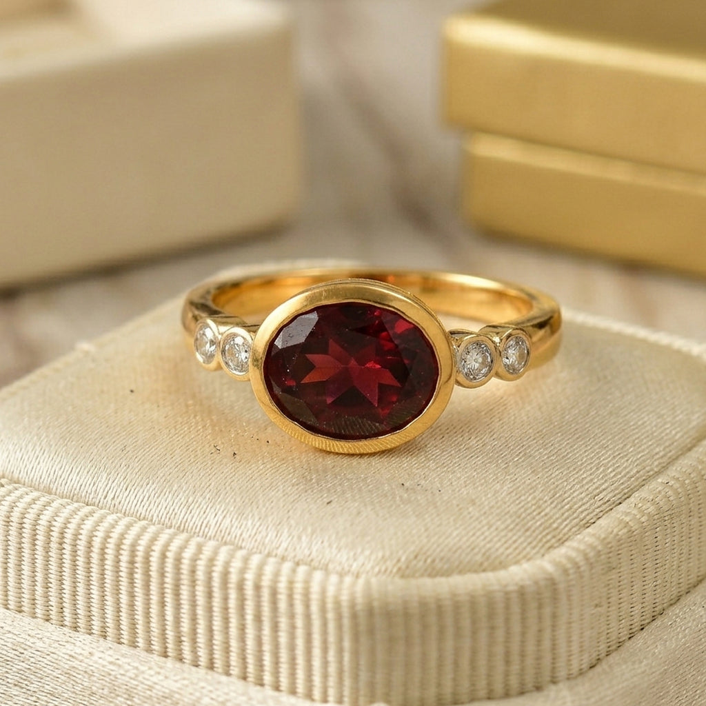 D'Joy Rhodolite Garnet & White Zircon Ring in Yellow Gold Plated Sterling Silver 2.34 Ct._8501762_3