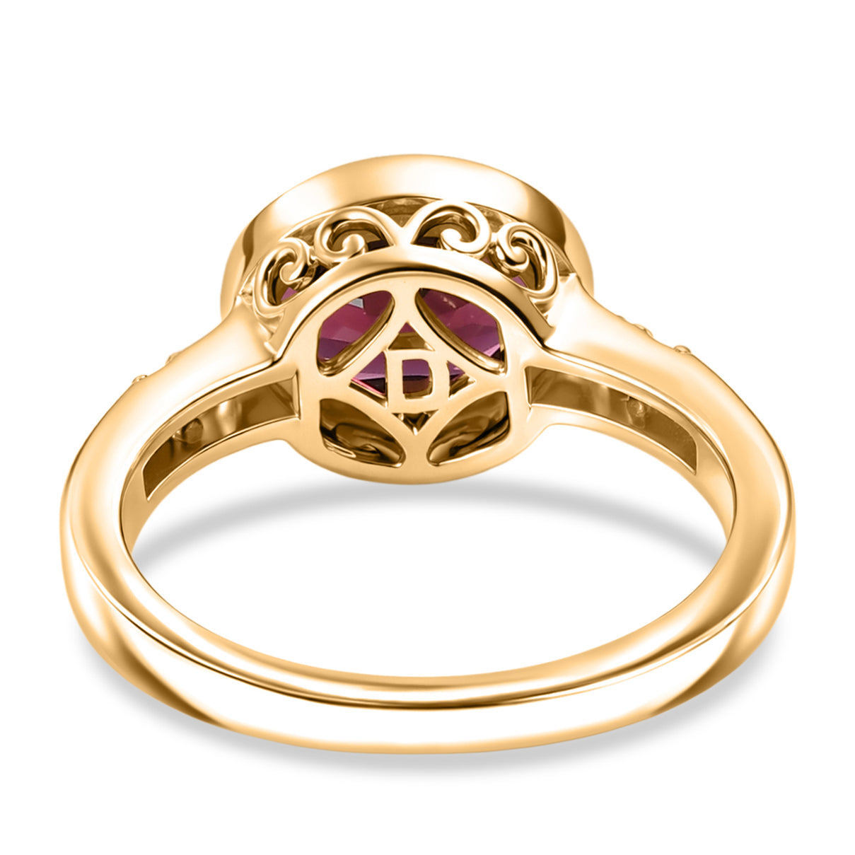 D'Joy Rhodolite Garnet &amp; White Zircon Ring in Yellow Gold Plated Sterling Silver 2.34 Ct. 8501762 7