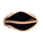 Designer Inspired Embroidered Crossbody Sling Bag with Chain Strap - Black and White_8501916_5
