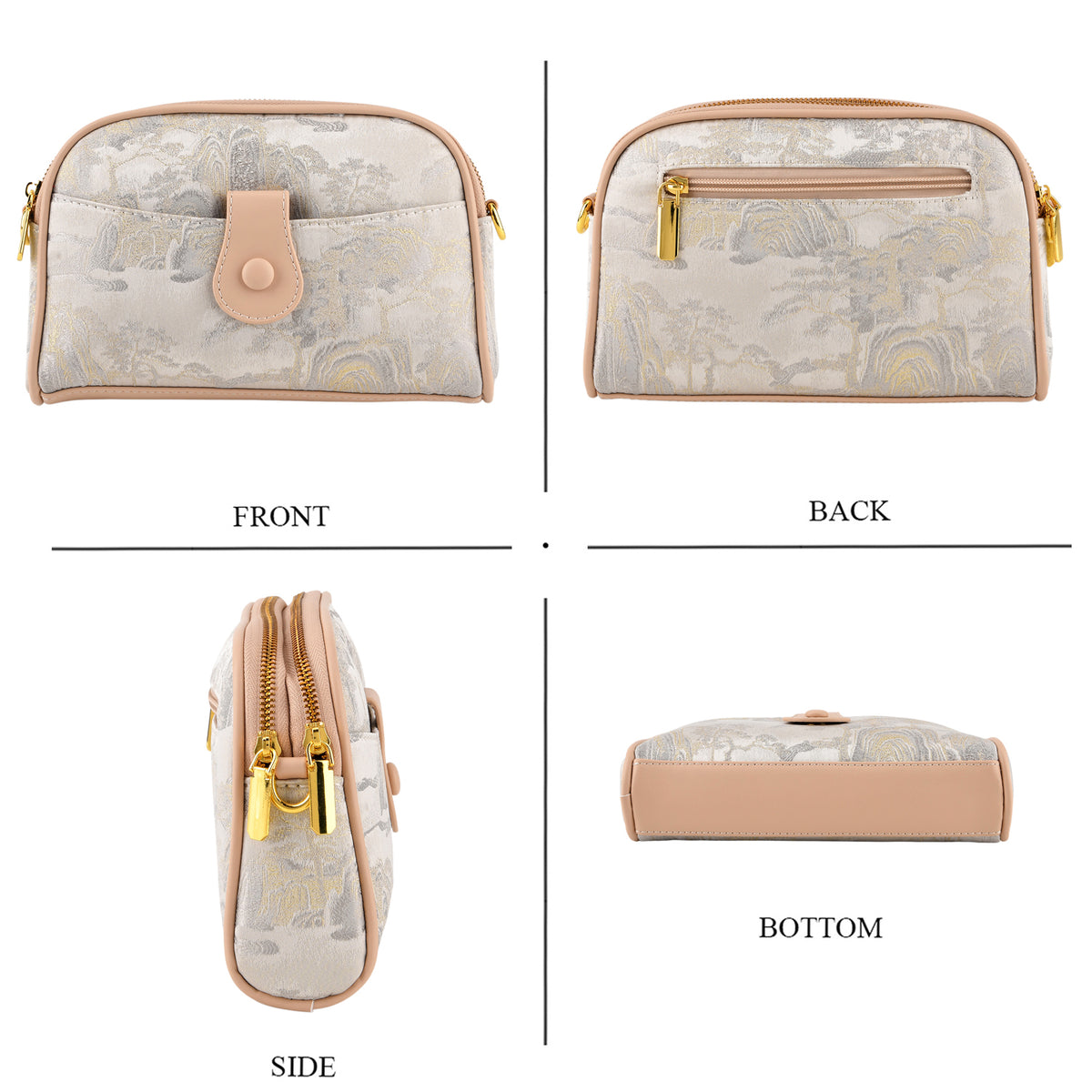 Designer Inspired Embroidered Crossbody Sling Bag with Chain Strap - Silver V32698751 4