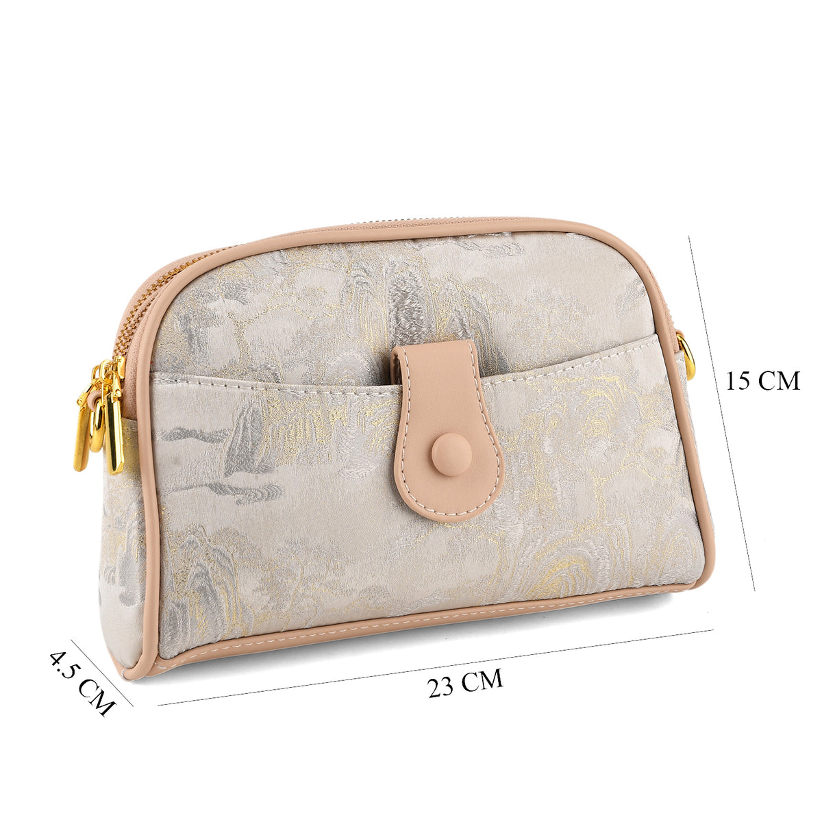 Designer Inspired Embroidered Crossbody Sling Bag with Chain Strap - Silver V32698751 7