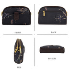 Floral Embroidered Crossbody Sling Bag with Chain Strap - Black_8501930_4