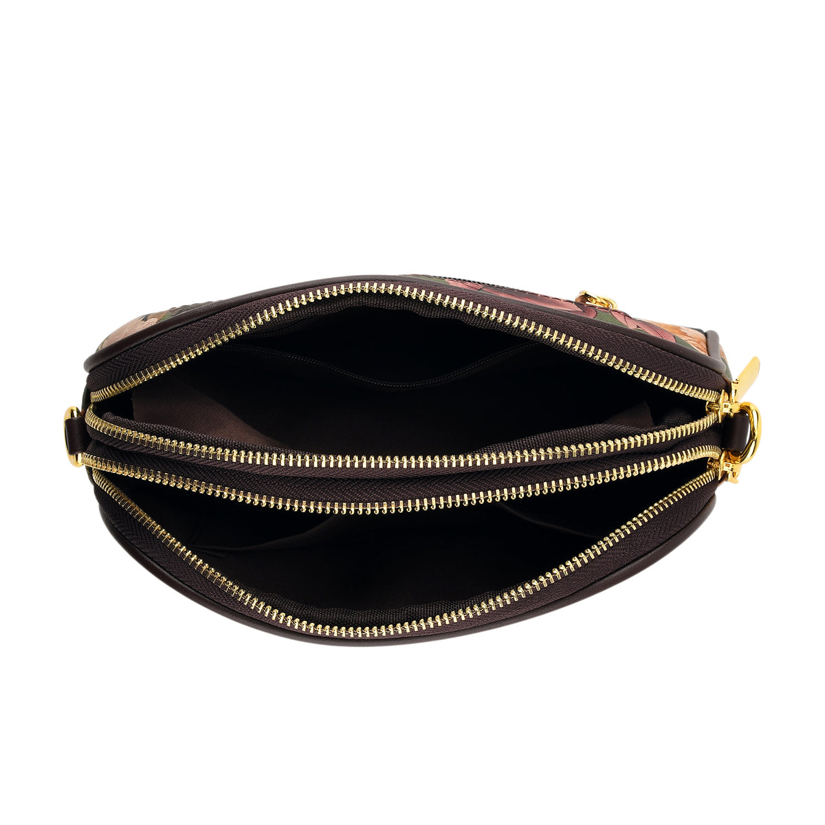 Floral Embroidered Crossbody Sling Bag with Chain Strap - Dark Green V32698737 5
