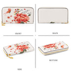 Botanical Embroidered Zip-Around Wristlet Wallet - White_8502045_4