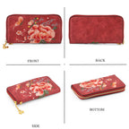 Botanical Embroidered Zip-Around Purse  - Red_8502048_4