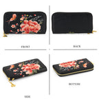 Botanical Embroidered Zip-Around Purse - Black_8502049_4