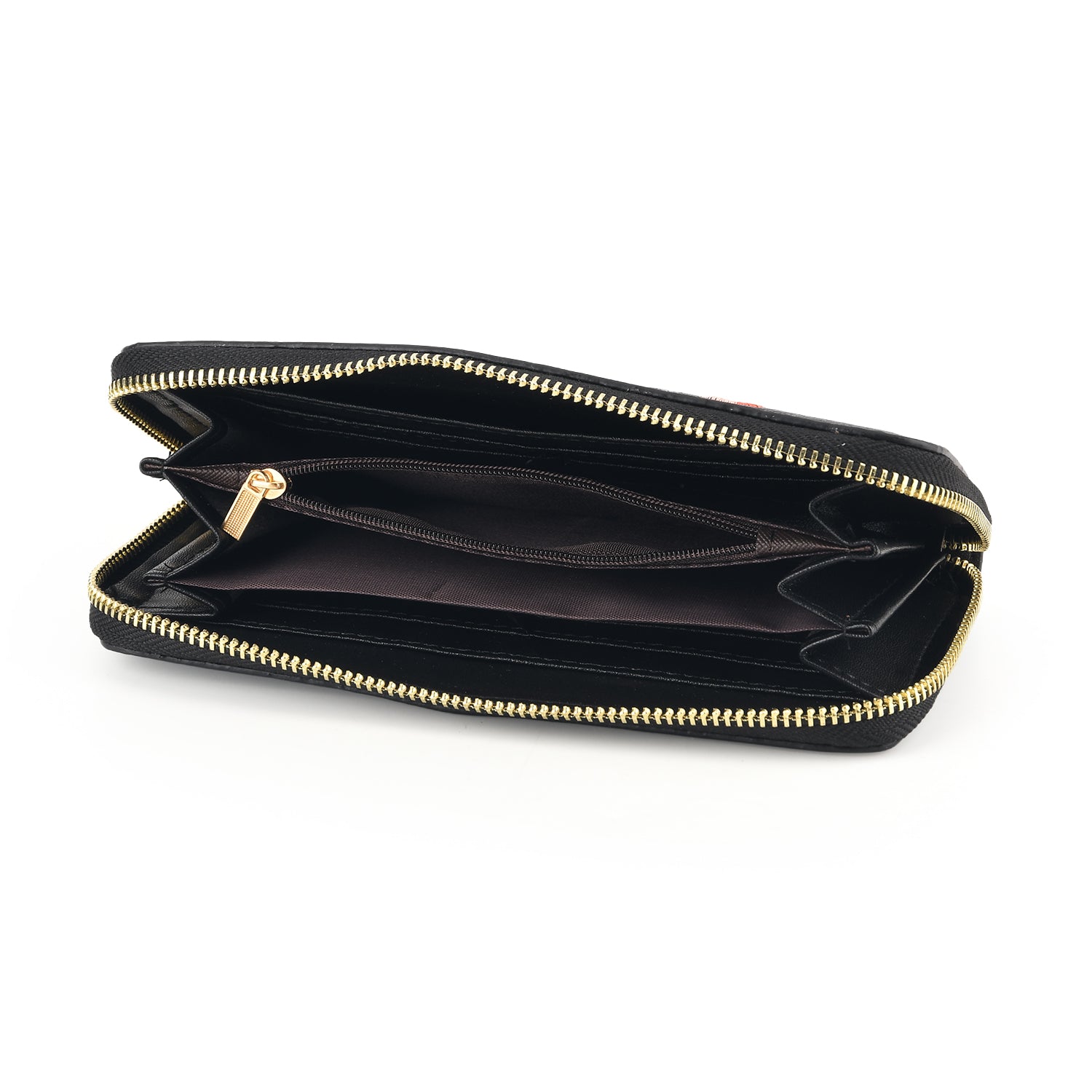 Botanical Embroidered Zip-Around Purse - Black V32489005 3