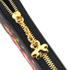Botanical Embroidered Zip-Around Purse - Black_8502049_6