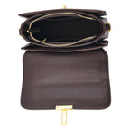 Designer Inspired Embroidered Top-Handle Satchel with Adjustable Crossbody Strap - Black & Brown_8502051_4