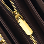 Designer Inspired Embroidered Top-Handle Satchel with Adjustable Crossbody Strap - Black & Brown_8502051_5